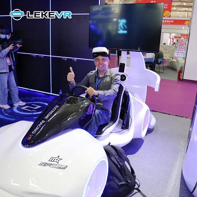 LEKE VR Flash Racing Simulator Virtual Reality Kids Theme Park Motion Car Experience Games Simulator