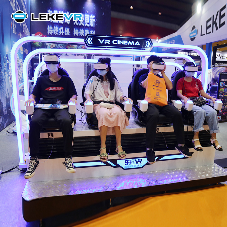 LEKE VR 9D Motion Cinema Chiar Virtual Reality Roller Coaster Egg Chiar Chaise de cinéma 4 places