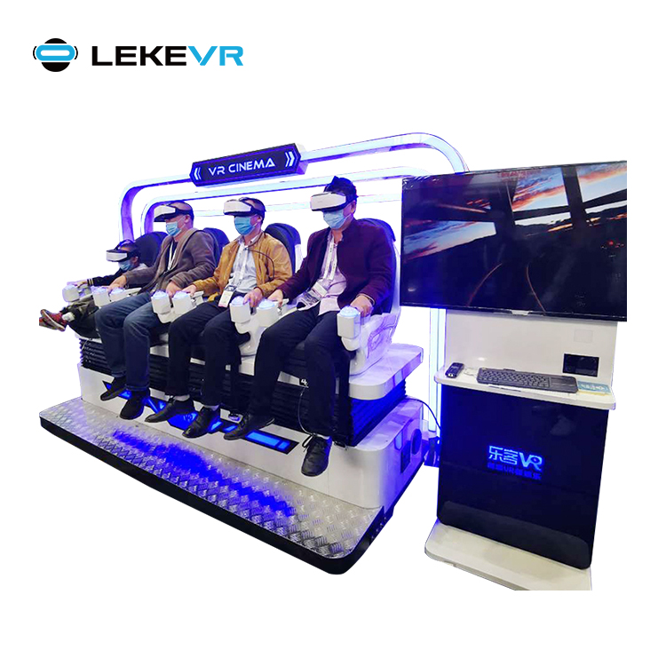 LEKE VR Machine de jeu 9D Motion Cinema Chiar Réalité virtuelle Parc d'attractions Oeuf Chiar Chaise de cinéma 4 places